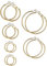 6 Paar Hoop Ohrringe Clip On Ohrringe nicht Piercing Ohrringe Set für Damen und Mädchen, 6 Größen (Gold Farben)