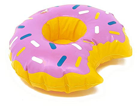 Inflatable Drink Holder - Holds Cups, Cans or Water Bottles! [Pink Donut]