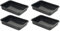Russell Hobbs COMBO-3861 Set of 4 Romano Vitreous Enamel Roasters, 36 cm, Black, Dishwasher, Rectangular Roasting Tin for Vegetables and Meat, Oven Safe Up to 230 Degrees, 36 x 25 x 4 cm, Bone China