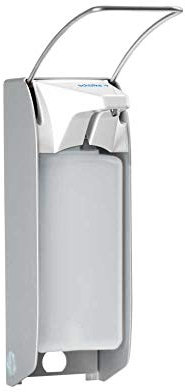 Schülke Desinfektionsmittelspender Präparatespender Seifenspender KHL, Edelstahlpumpe, langer Armhebel, 1000 ml