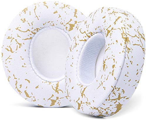 Cuscinetti auricolari di ricambio extra spessi per cuffie Beats Solo 2 e 3 wireless ON-Ear di Wicked Cushions - Pelle morbida, memory foam di lusso, adesivo forte | Marmo dorato