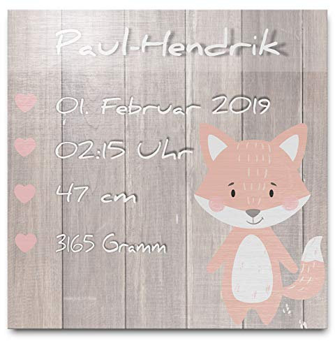Niedliches Kinderzimmer Schild aus Holz mit Wunsch Personalisierung | Schöne Wanddeko fürs Kinderzimmer | Tolle Geschenkidee zur Geburt | selbstklebend – mit Bohrlöchern o. Kordel.