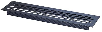 ALUSFERA Lüftungsgitter - 60 x 245 mm - Lüftungsgitter Rechteckig für Arbeitsplatte - Zubehör Möbel aus Aluminium - Luftgitter für Möbel - Lüftungsgitter Küche - 1 Stück - Schwarz