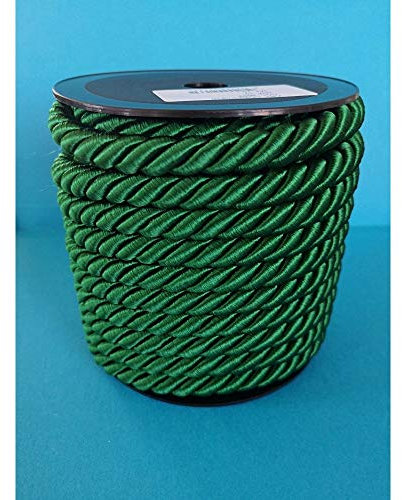PIZZITALIANI Cordones Pasamaneria - Cordon Trenzado 10 mm X 10m Color Verde Botella, Cuerda Trenzada, Cuerdas para Cortinas, Costura Creativa, Bricolaje, Artisanat