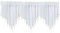 ANCLLO 3 Panels White Crushed Texture Sheer Voile Beaded Rod Pocket Curtain Valance 130 x 60cm