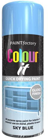 Classic Signature - 2 x All Purpose Sky Blue Aerosol Spray Paint 400ml Quick Drying Spray,Fast Dry and Excellent Coverage for Metal, Wood, Plastic and More