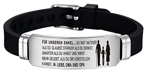 HAYOUWAY Armband Silikon VerstellbarFÜR UNSEREN ENKEL von Oma Opa