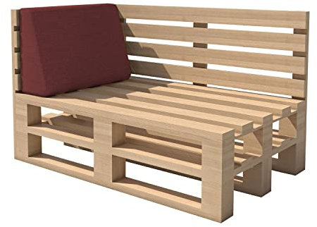 chilly pilley Palettenkissen Gartenkissen Palettenauflage Palettenpolster Indoor Outdoor Waschbar Abnehmbar Sitzkissen Rückenkissen (Seitenkissen 60x40x10/20, Dunkelrot)