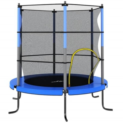 vidaXL Trampolin mit Sicherheitsnetz Rund 140x160 cm Blau