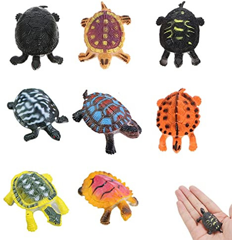 HXHWKEN 8Pcs Schildkröten Figurines Mini Realistische Schildkröte Figuren Pädagogisches Spielzeug für Party Favor Badewanne Geschenk