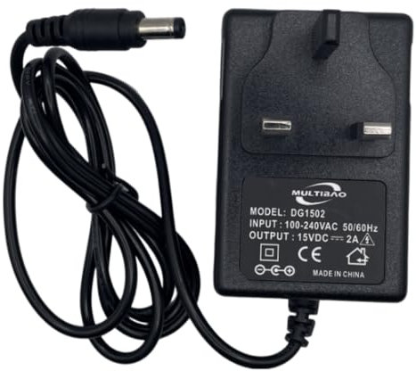 Multibao 15V 2A 2000mA AC to DC Power Adapter Charger 5.5mm x 2.1mm Replacement Power Supply Adapter