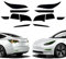 MusTree Precut Light Cover Tint Film Fit for Tesla Model 3 Headlight Eyelid Taillight Tail Light Reflector with Gloss Dark Smoke Wrap Overlay Accessories