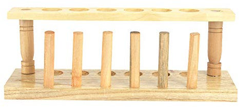 Tyenaza Reagenzglasgestell, langlebig und stark aus Holz, 6/8/10/12-Loch-Reagenzglasständer, chemisches Laborwerkzeug(6 Holes)