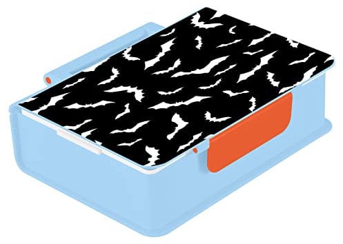 Kcldeci Bento Box Erwachsene Lunchbox Umweltfreundliche Halloween Fledermäuse 1000 ml Bento Lunchbox Lebensmittel Aufbewahrungsbehälter für Erwachsene Frauen Männer mit Utensilien