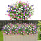 SOMYTING 9 Bündel Künstliche Blumen Balkon Kunstblumen UV-beständig Grüne Sträucher Pflanzen Kunstblumen Eukalyptus Deko für Innen Außenbereich Hausgarten Fenster Hochzeit Party Dekoration