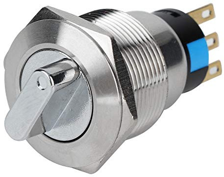 19mm Interruptor Giratorio, 2NO/2NC Interruptor De Selección Redondo Interruptor De Transferencia, 6 Pines Y 3 Niveles Acero Inoxidable Interruptor De Perilla Giratorio Rotary Change over Switch