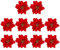 IMIKEYA 10 Stück Weihnachtsblumen Künstlich Rot, Glitzer Weihnachtssterne Blumen Künstliche Klein 6 cm Weihnachtssterne Köpfe Weihnachtsstern aus Seide Rot Weihnachtsbaum Deko für Xmas Party