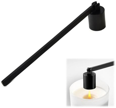 Tokaneit Extincteur de Bougie en Acier Inoxydable à Long Manche,Extincteur de Bougie,Extincteur de Bougie en INOX,Extincteur de Bougie Parfumée,Extincteur à Mèche,Outil D'extinction de Bougie Noir