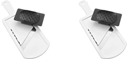 Fackelmann 45331 Mandoline réglable, mandoline manuelle, mandoline, tranche légumes, mandoline pour légumes, Multicolore, Plastique, 32 x 12 x 1,5 cm (Lot de 2)