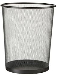 Sigma papelera, metal, moderna, 19.4 L, barnizada, blanco, cubo de basura oficina (negro)