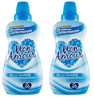 Mon Amour Weichspüler, 2x650ml, marineblau, 26 Waschgänge pro Flasche,