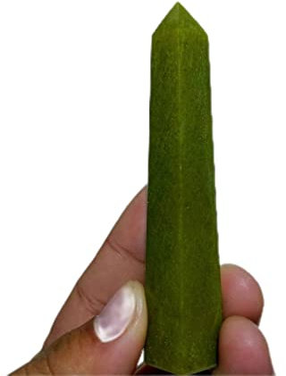 AOHRO Cristal Natural en Bruto Espécimen de Cristal de Jade y limón Natural, Cristal de Cuarzo Citrino, Punta de Piedra, Varita Hexagonal, Cristal de Piedra