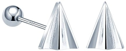 MOOFUN Flugzeug Ohrstecker Silber mit Schraubverschluss Damen Ohrringe Stecker 925 Silber Dreiecke Ohrring Stecker für Mama Freundin Teenager Mädchen Oma Schwester Frauen Geschenk Geburtstagsgeschenk