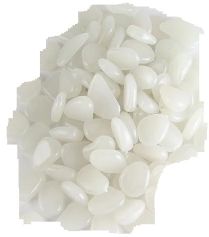 Leuchtsteine 100 Stück leuchtende Kieselsteine, leuchtende Steine, leuchtende Kieselsteine ​​für Outdoor-Dekoration, Garten, Rasen, Hof, Aquarium, Gehweg im Dunkeln (Color : White, Size : 400pcs)