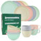 greenandlife 16 Pcs Plastic Dinnerware Set, Unbreakable Camping Plates and Bowls Set, Resuable Tableware for 4, Dinner Plate, Cereal Bowl, Cup, Dishwasher&Microwave Safe, Perfect for Kids, Adult