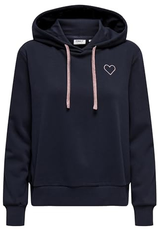 ONLY Damen Onlnoli L/S Heart Hood SWT Onlnoli L/S Heart Hood SWT (1er Pack)
