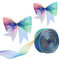 cobee 50 Yards Regenbogen Bänder, Organza Chiffon Band für Geschenkverpackungen, Regenbogen Satin Band für Geschenkverpackungen Hochzeit Party Dekoration 45M Organzaband 2.5CM