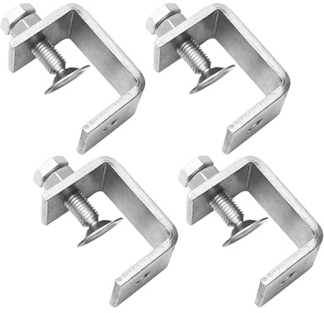 wisoolkic 4X Stainless Steel C Clamp for Woodworking and Metalworking Corrosion-Resistant and Rust-Proof Corner Press for Wood, 4pcs 0-20mm Range