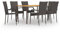 Capwee Rattan Gartenmöbel Set 6 Personen Garten Essgruppe 6 Personen Gartenmöbel Set 6 stühle mit Tisch Essgruppe Outdoor Rattan sitzgruppe Gartengarnitur-Braun-7-tlg