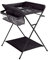 Baby Wickeltisch, Klappbarer und Portable Wickelkommode mit Rollen und Ablagefächern, Höhenverstellbar Mobiler Wickeltisch mit Wickelauflage und Sicherheitsgurt, Schwarz