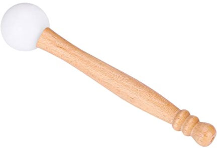 Palo para Tocar en Cuencos de Cristal Sgg 25 × 12 × 4 Palo de Mazo de Madera Anillos Tóricos de Goma para Tocar el Cuenco Tibetano de Cristal