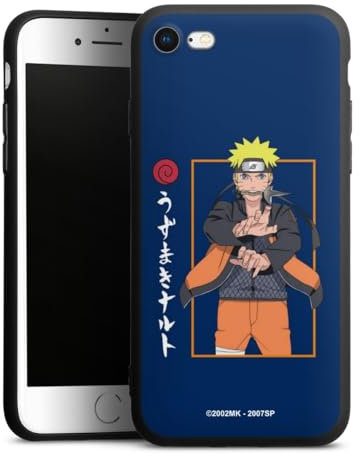 Premium Silikon Hülle kompatibel mit Apple iPhone 8 Handyhülle schwarz Case Naruto Shippuden Offizielles Lizenzprodukt Anime