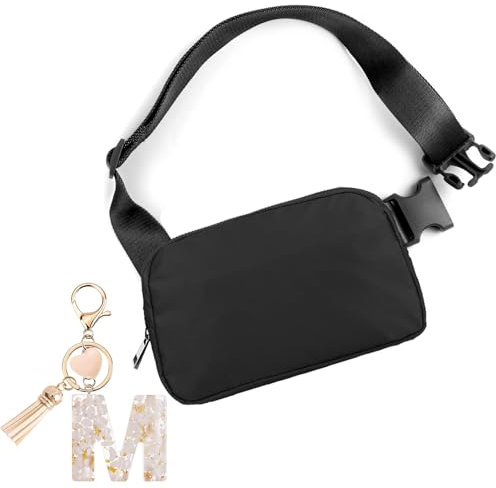 Bauchtasche Damen Herren Gürteltasche Mode Hüfttaschen mit Schlüsselanhänger Buchstabe Brustbeutel Umhängetasche Crossbody Bag Modische Fanny Pack(Herren Frauen Bauchtasche-M)