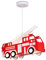 bmf-versand® Kinderlampe Decke Feuerwehr - Hängelampe Kinderzimmer Junge - Kinderzimmerlampe Hängend Rot - Kinderleuchte Höhe 120 cm 2-flammig E14-Fassung