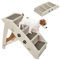 SOARS Haustiertreppe faltbar, 4-stufige Hundetreppe Katzentreppe mit Filz Matte, Tiertreppe für Katzen Hund bis 60kg, rutschfeste Katzenrampe für Bett, Auto, Sofa (Beige)