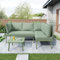 ANEC Ecklounge Sofas Set Ecksofa Outdoor Lounge Garten Terrasse Balkon Möbel 2 Sofas und 1 Tisch L-förmiges Gartenmöbelset mit gepolsterten Sitzen und verstellbaren Füßen (Grün)