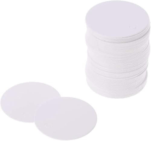 Runde Geschenkanhänger aus Kraftpapier, Etiketten zum Aufhängen, für Geschenkdekoration, Schilder usw. (4 cm), Weiß, 100 Stück