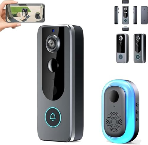 GuardianBell Pro – Smart WiFi Doorbell & Security, Cam in One HD Night Vision Home Smart Security Doorbell Two-Way Calls Camera, Auto Snapshots and Local Recordings,Style-A