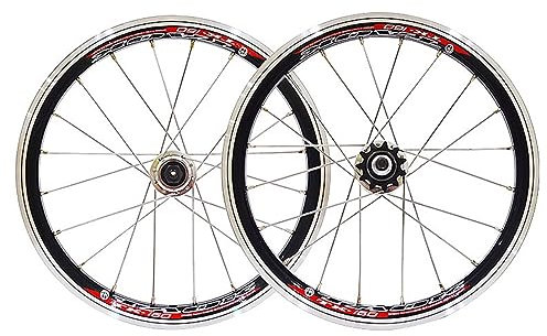 16 Zoll Klappfahrrad Laufradsatz BMX Fahrrad Vorder Und Hinterräder Radsatz 136/134 Mm V/C-Bremse 20 Loch Aluminiumlegierung Single-Speed-Trommel DoubleWheel Felgen(Black)