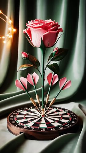 WANMIU Malen Nach Zahlen Erwachsene Rose Darts DIY Handgemalt Ölgemälde Leinwand Kits Mit Pinsels und Acrylfarbe Als Geschenke und Heimdekoration Ohne Rahmen 40 x 50 cm