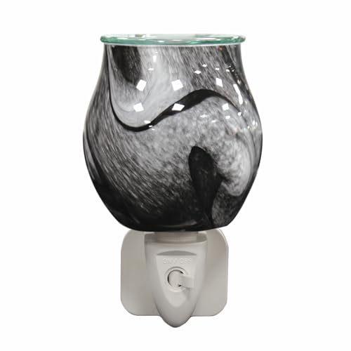 Aroma Wax Melter Electric Plug-In Grey Swirl Lamp 12cm Home Fragrance Decoration Gift
