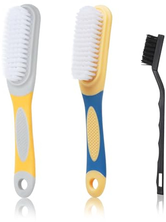 TMZELOA 3 Stück Reinigungsbürste Weiche Borstenbürste Haushalt Schuhbürste Weich Sneaker Cleaner Reinigungsbürste Kleiderbürste Nagelbürste mit Griff Weiche Borsten für Schuhen Familienreinigung