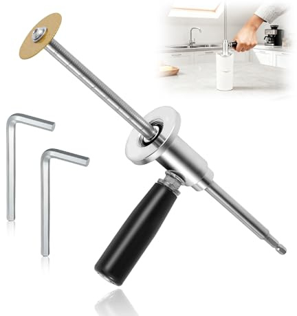 Inside Pipe Cutter, Plastic Pipe Cutting Stainless Steel Internal Tubing Cutter Set with Grit Wheel and Handle 7 Inch Adjustable Cutting Depth for 1-1/2 to 8 Inch PVC Tubes