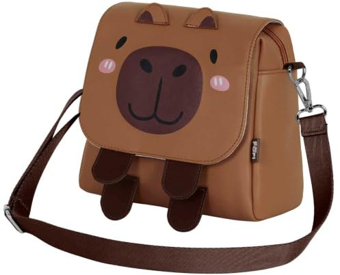 Oh My Pop! Capybara-Kawaii Tasche-Rucksack, Brun, 24 x 22 cm