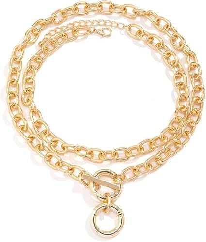 AMBEERT Chunky Gold Necklace, Chunky Necklaces for Women, Layered Gold Chunky Necklace for Everyday Wear, Party and Special Occasions, Designed for Multiple Occasions