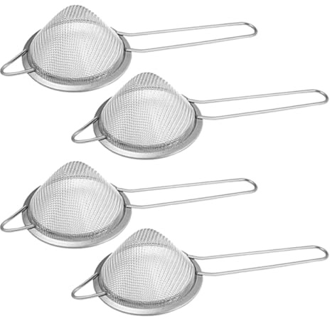 Alipis Colini in Acciaio Inox 304 Set da 4 Pezzi 8,5 Cm Filtro a Maglia Fine per Cucina e Cocktail, Scolapasta Cinese Manico Ergonomico Adatto per Ristoranti, Bar e Uso Domestico